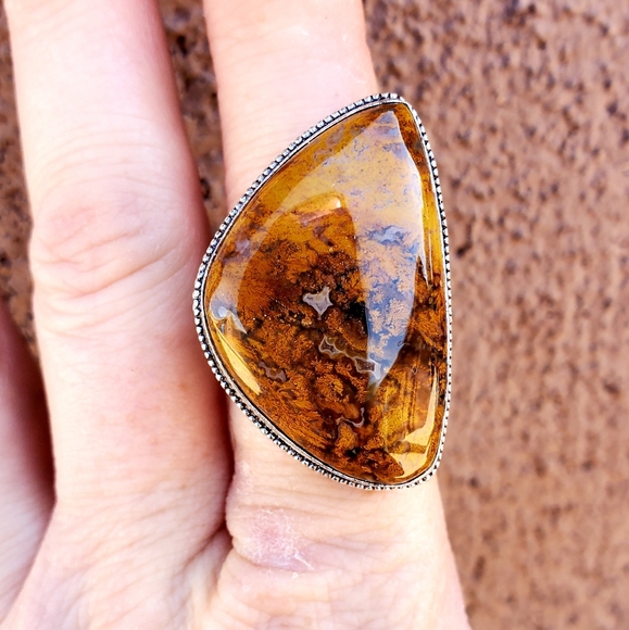 New Seam Agate 925 Silver Ring. - Picture 7 of 16